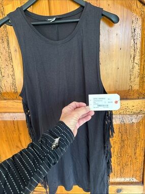 Billabong Black Sleeveless Fringe Tunic/Dress